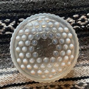 Hobnail Moonstone Glass Trinket Box